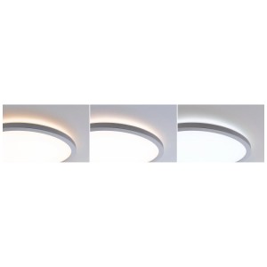 Panneau LED Paulmann Atria Shine chrome, Ø 40 cm, différentes couleurs de lumière.