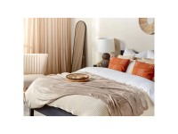 Beliani Kuscheldecke Bayburt Polyester Beige 150 x 200 cm