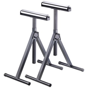 Supporto a rulli Alduro, regolabile in altezza, fino a 75 kg, per pezzi e seghe.