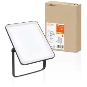 Ledvance LED-Flutlicht Essential, 30W, warmweiß, schwarzes Gehäuse. Außenstrahler mit IP65 Schutz.