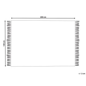 Schéma du tapis Afrin avec motif zigzag, beige, 140x200 cm, réversible.