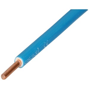 Blauer T-Draht, Ø 2,5 mm, 100 m Rolle für Elektroinstallationen.