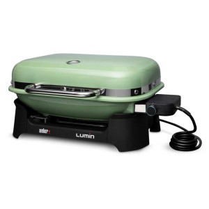 Weber Grill elettrico Lumin verde: Grill compatto per alte temperature e cottura versatile.