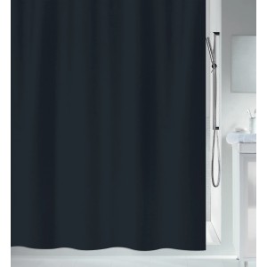 Tenda doccia nera Spirella Primo, 120x200 cm, in poliestere.