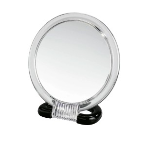 Miroir cosmétique Wenko avec grossissement 3x, miroir sur pied rond pour salle de bain et coiffeuse.