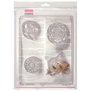 Glorex Gießform Blüten, 4er Set: Ideal für kreative Gießprojekte mit Beton, Wachs oder Seife.