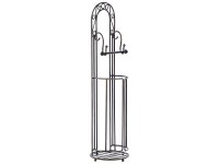 Toilettenpapierständer Temuco Antik-Optik Metall Schwarz