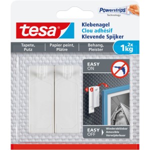 Tesa chiodo adesivo per carta da parati/intonaco, tiene fino a 1 kg, rimovibile.