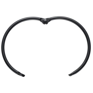 Schwarzer Duschvorhangring Fares, Ø 5,5 cm, aus Metall für Duschstangen.