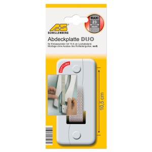 Plaque de recouvrement Softline blanche, entraxe 16 cm, pour enrouleurs de volets roulants.