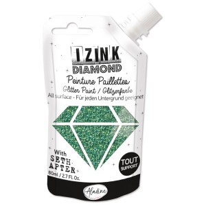 Aladine Diamond Azzurro glitter, flacone da 80ml per accessori pittura.