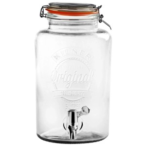 Dispenser per bevande in vetro Kilner, trasparente, 5 litri con rubinetto per bevande come la limonata.