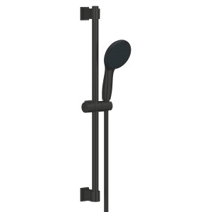 Set doccia Grohe Vitalio Start 110, nero opaco, con asta doccia e doccetta.