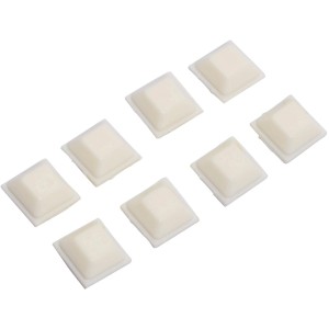 8 paracolpi universali autoadesivi bianchi 15x15 mm per assorbimento acustico.
