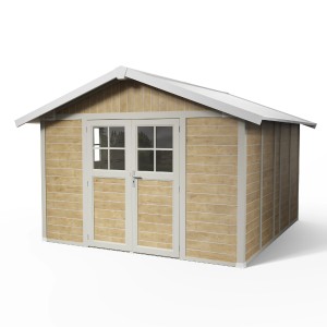 Grosfillex Kunststoff-Gartenhaus Deco 11 Sherwood, 11 m², mit Doppeltür.