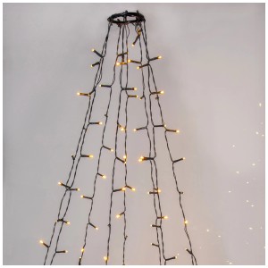 Catena luminosa LED per albero con 360 LED ambrati, alta 2 m, per illuminazione festiva.