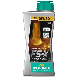 Huile moteur Motorex Xperience C3 FS-X SAE 0W/30, bidon de 1 litre. Huile entièrement synthétique pour moteurs essence et diesel.