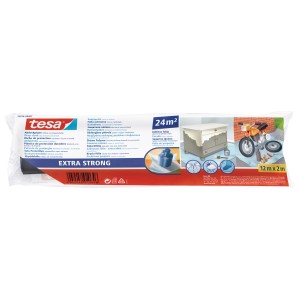 Film de masquage Tesa Extra Strong, 12x20m, pour la protection lors des travaux de rénovation.