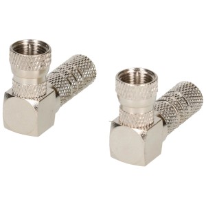 Due connettori F Schwaiger angolati (7 mm) per connessioni SAT.