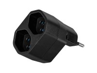 Steffen Mehrfachadapter Line mit Kinderschutz drehbar 320° Schwarz