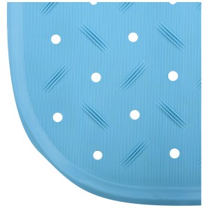 Tappetino doccia antiscivolo MSV in gomma azzurro cielo, 54x54 cm, con ventose e fori di drenaggio.