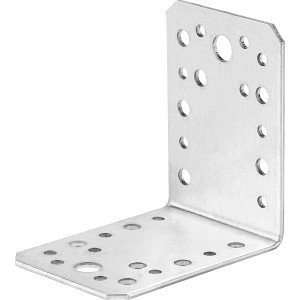 Équerre d'angle galvanisée 80x80x80 mm, lot de 10 pièces pour constructions en bois.
