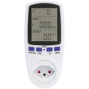 Steffen Energie-Messgerät digital, weiss, zur Messung von Strom, Spannung und Leistung.
