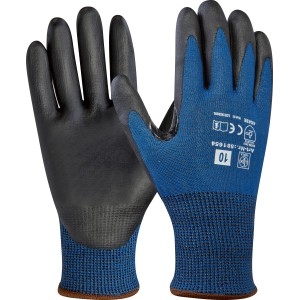 Guanto antitaglio LUX taglia 10, guanti da lavoro con rivestimento resistente al taglio blu e nero.