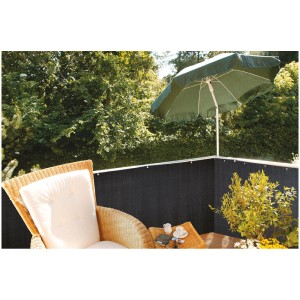 Pare-vue balcon Videx Wicker Noir 90x300 cm, protection contre le vent et les regards indiscrets.