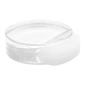 Fermaporta a pavimento trasparente Wagner Clear, Ø 50 mm, autoadesivo e rimovibile senza residui.
