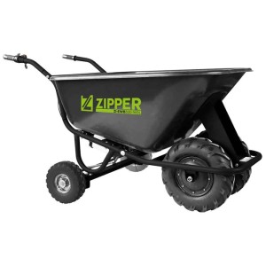 Carriola elettrica Zipper, acciaio, nera, 160 l, portata 300 kg per edilizia e giardino.