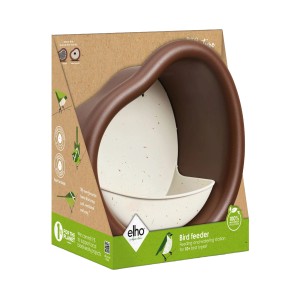 Mangiatoia per uccelli Elho Organic, 25 cm, marrone e bianco. Design moderno per giardino e balcone.