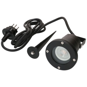 Faretto da giardino nero Max Hauri Jupitero con picchetto e cavo. Ideale per l'illuminazione del giardino.