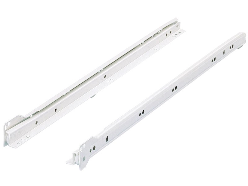 Hettich Guida su rotelle acciaio verniciato con polveri elettr. Bianco 450  mm