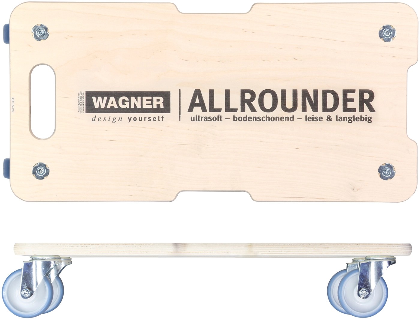 Carrello Da Trasporto Wagner MM 1389 - Portata 200 Kg, 79x39 Cm, Ruote Sterzanti, Timone Pieghevole - Foto 2