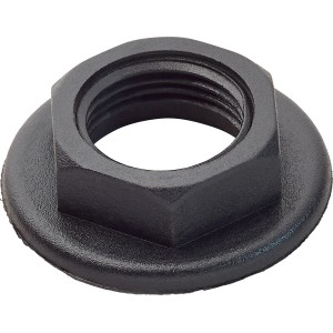 Controdado nero in plastica da 12 mm (1/2) per rubinetti.