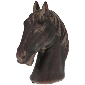 Testa di cavallo decorativa grigio scuro, 19x7,5x15 cm, ideale per amanti dei cavalli.