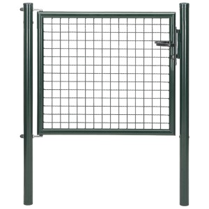 Portillon simple à grille ondulée Alberts anthracite, 1000 x 750 mm, avec poteaux pour clôtures de jardin.