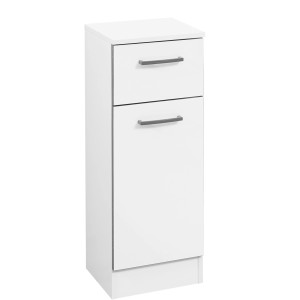 Armoire haute de salle de bain Pelipal Schwerin, blanche, 30 cm de large, avec tiroir et porte. Meuble de salle de bain pour plus de rangement.
