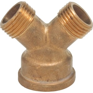 Répartiteur 2 voies en laiton pour raccords de tuyau, forme en Y.