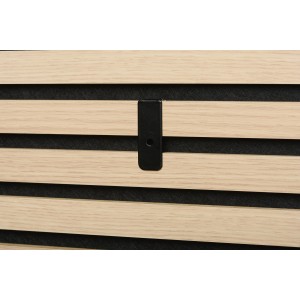 Staffa Denpanels (2 pezzi) nera fissata a una parete con pannelli acustici.