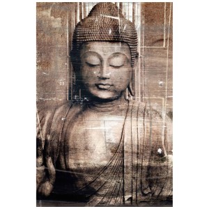 Maxiposter New Buddha (61x91,5 cm): Detailreiche Darstellung einer Buddha-Statue in Braun- und Beigetönen.