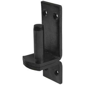 Crampon à visser en acier noir D1, 100x40 mm, pivot Ø 13 mm, pour volets et portails.