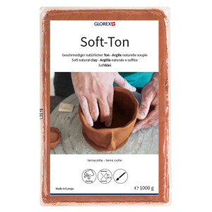 Soft-Ton Terracotta, 1000g, pour modeler des figurines et des éléments décoratifs.