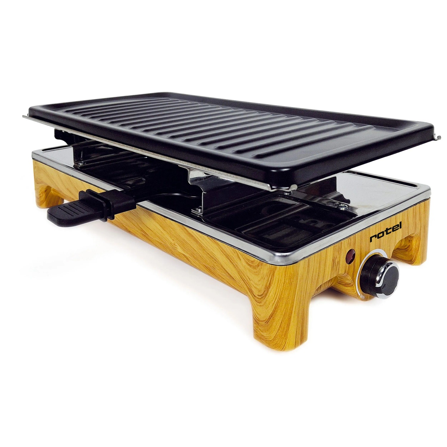 Rotel Raclette-Grill Bambus-Schwarz 1'400 W