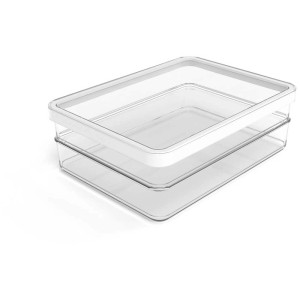 Contenitore frigo Rotho Foodcenter Loft, 2 contenitori trasparenti (0,85 l cad.) con coperchio bianco.