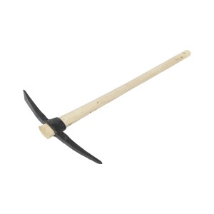 Piccone a croce LUX Classic con manico, utensile manuale da giardino per smuovere terreni duri.