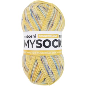 Myboshi mysocks Lana Merino Girasole, filato per calze screziato giallo (100g).