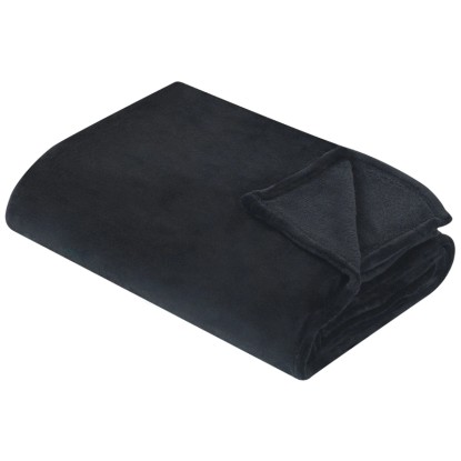 Beliani Coperta coccolosa Bayburt poliestere Nero 150 x 200 cm