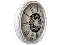 Globo Wanduhr Vintage mit Zahnrädern Kunststoff Weiss Ø 76 cm
